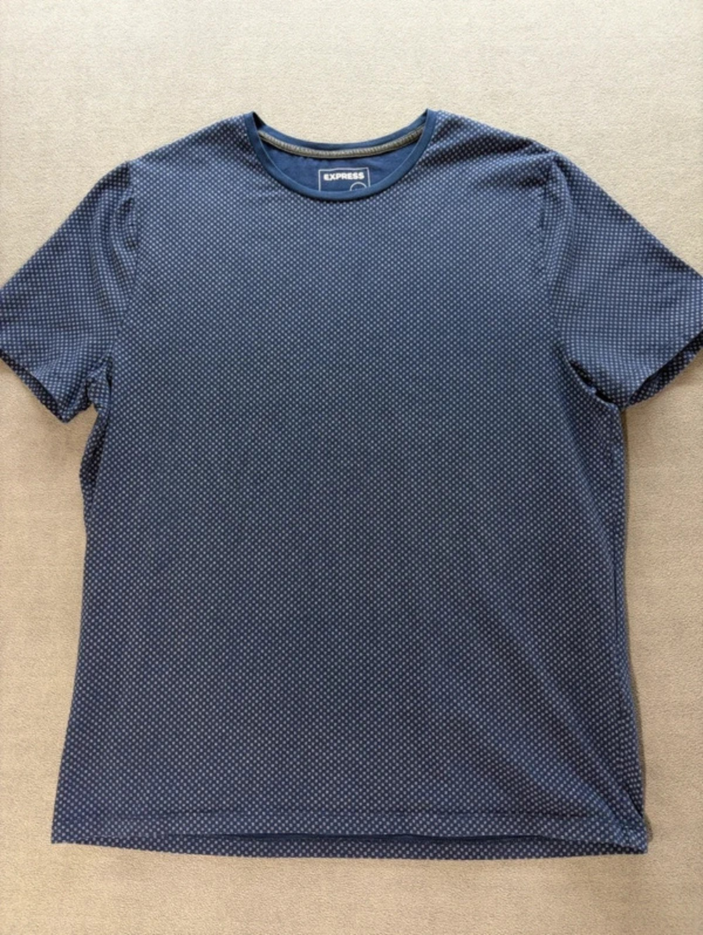 Express Navy Short-Sleeve Tee with Micro Dot Print